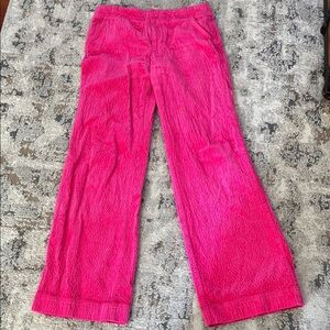 Vibrant Pink Corduroy Straight Leg Pants
